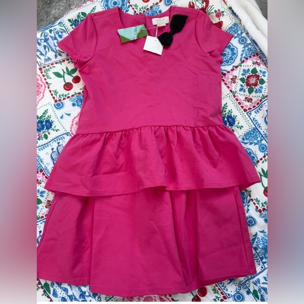 NWT Kate Spade New York Girl’s Hot Pink Contemporary Peplum Dress